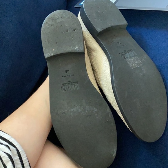 MM6 Maison Martin Margiela / embossed zip front Oxford in Beige Leather 38 8 - Picture 6 of 7